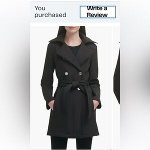 Guess  Black Double-Breasted Coat